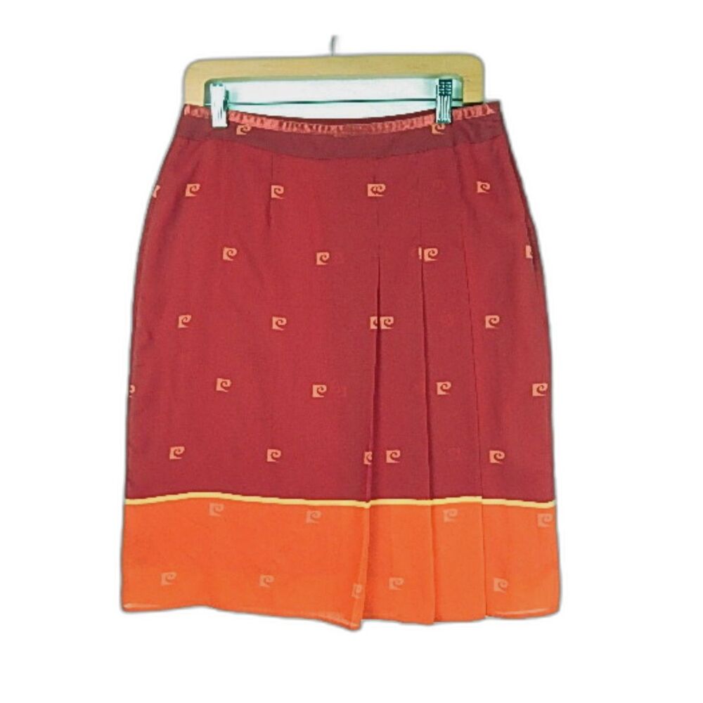 Vintage Pierre Cardin Skirt 8 Abstract Colorblock Geometric Panel Border 80s 90s